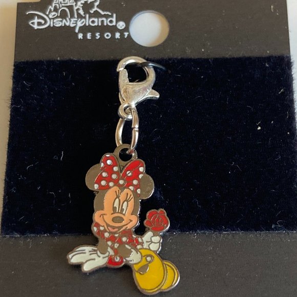 Vintage Disney Minnie Mouse Charm Zipper Pull Polka Dots Purse Charm Signed - Picture 1 of 11
